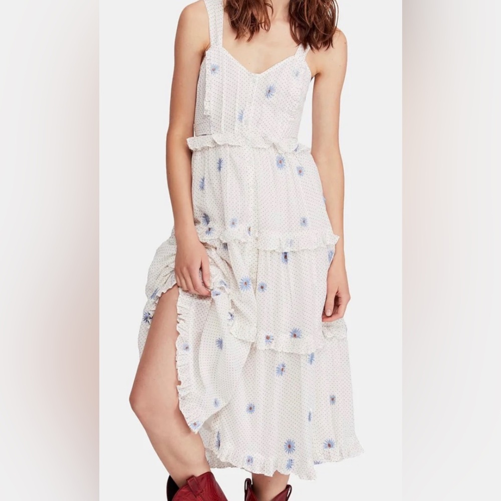 Free People Daisy Chain Button Up Midi Dress